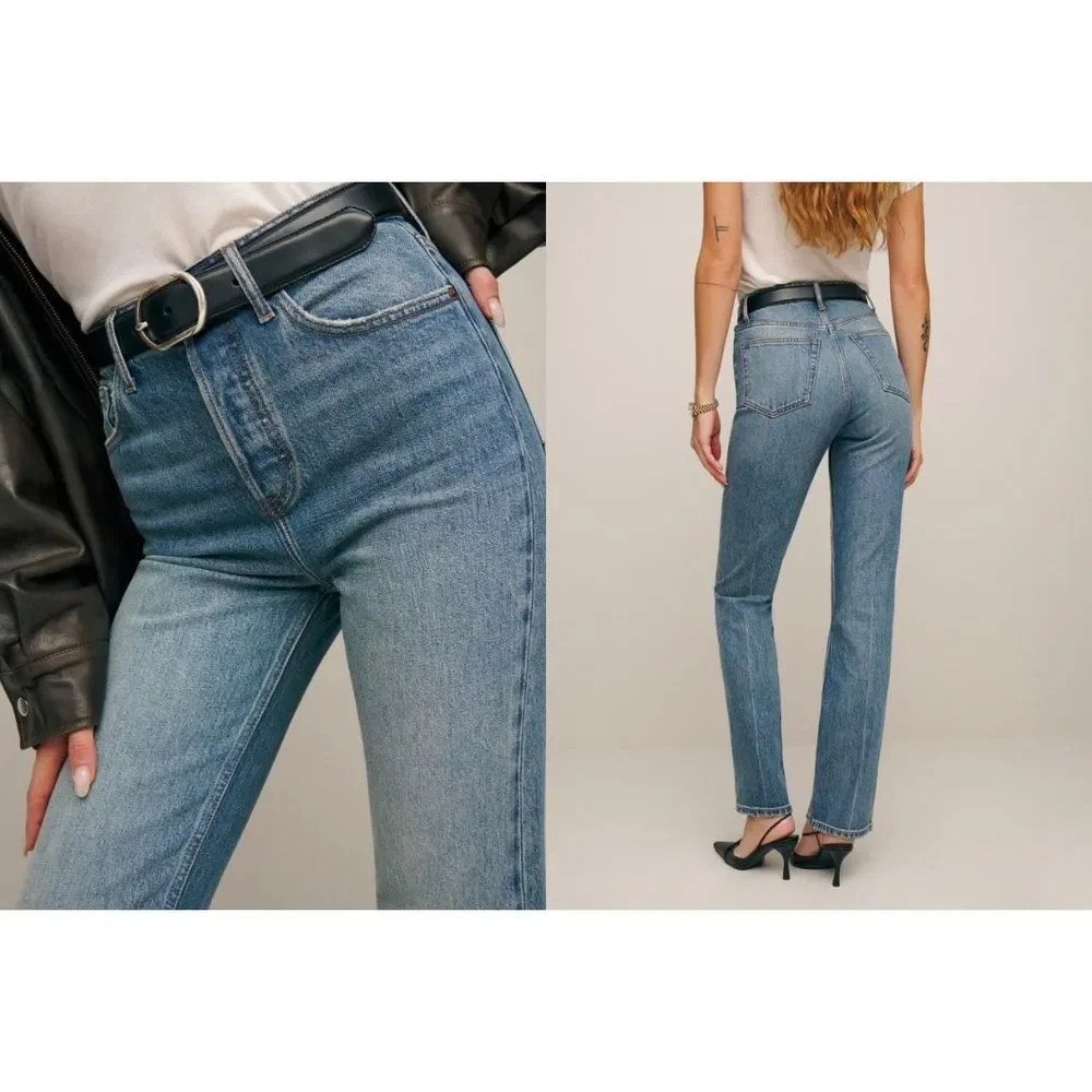 Reformation jeans po# 17801 Cyrus Wash high waist straight leg size 30 - Picture 4 of 14